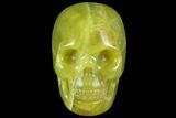 Realistic, Polished Jade (Nephrite) Skull #116443-1